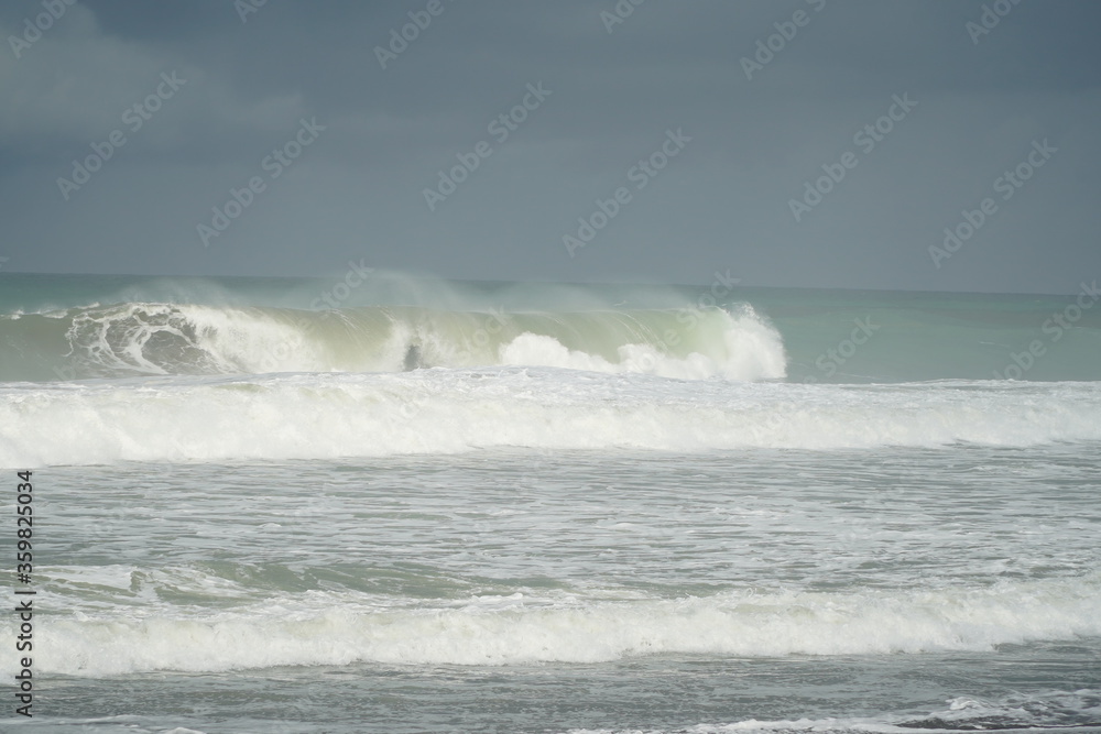 Large waves on the coast of Ketawang Purworejo, Central Java, Indonesia