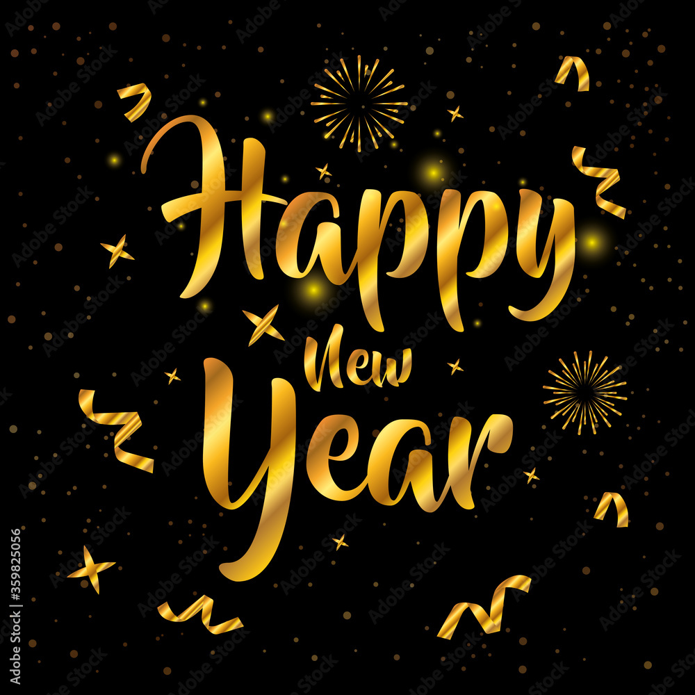 Fototapeta premium happy new year 2021 celebration golden poster