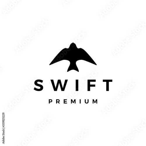 swift bird logo vector icon illustration