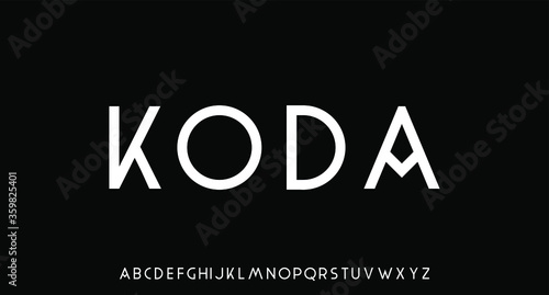 Modern sans serif font creative alphabet