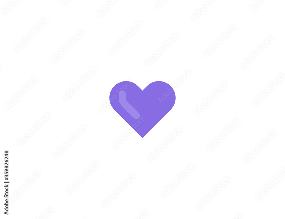 Purple Heart vector flat icon. Isolated Love Heart emoji illustration symbol