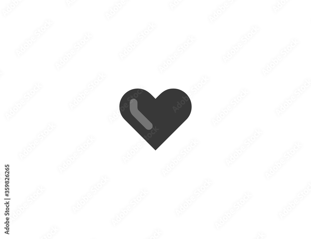 Black Heart vector flat icon. Isolated Love Heart emoji illustration symbol