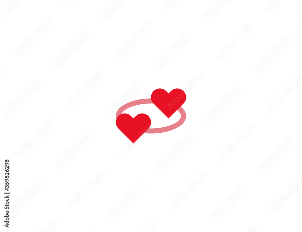 Revolving Hearts vector flat icon. Isolated Revolving Hearts emoji illustration symbol