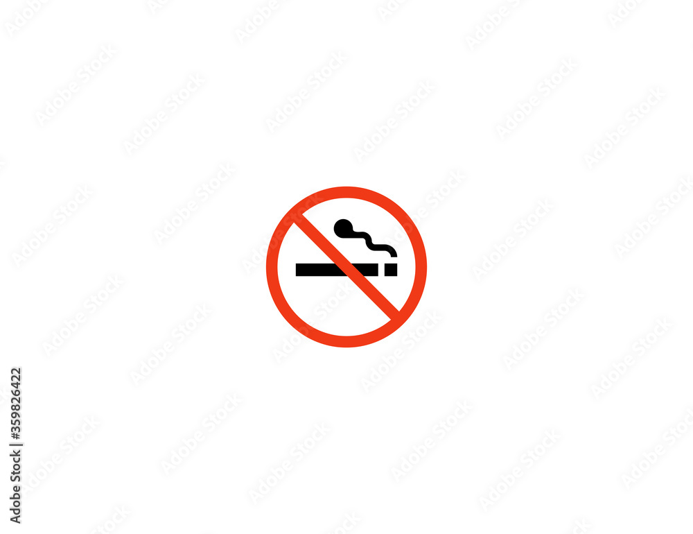 No Smoking vector flat icon. Isolated No Smoking Sign emoji illustration symbol No Smoking vector flat icon. Isolated No Smoking Sign emoji illustration symbol