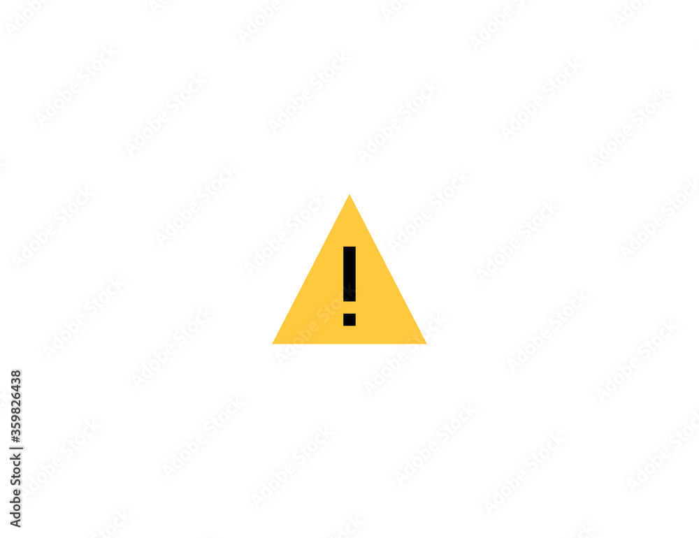 Warning sign vector flat icon. Isolated Warning emoji illustration symbol Warning sign vector flat icon. Isolated Warning emoji illustration symbol