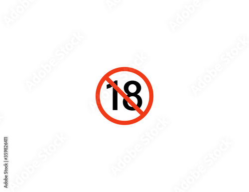 No One Under Eighteen vector flat icon. Isolated No One Under 18 emoji illustration symbol