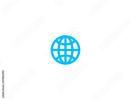 Globe with Meridians vector flat icon. World Wide Web. WWW Internet Symbol. Isolated globe emoji illustration symbol
