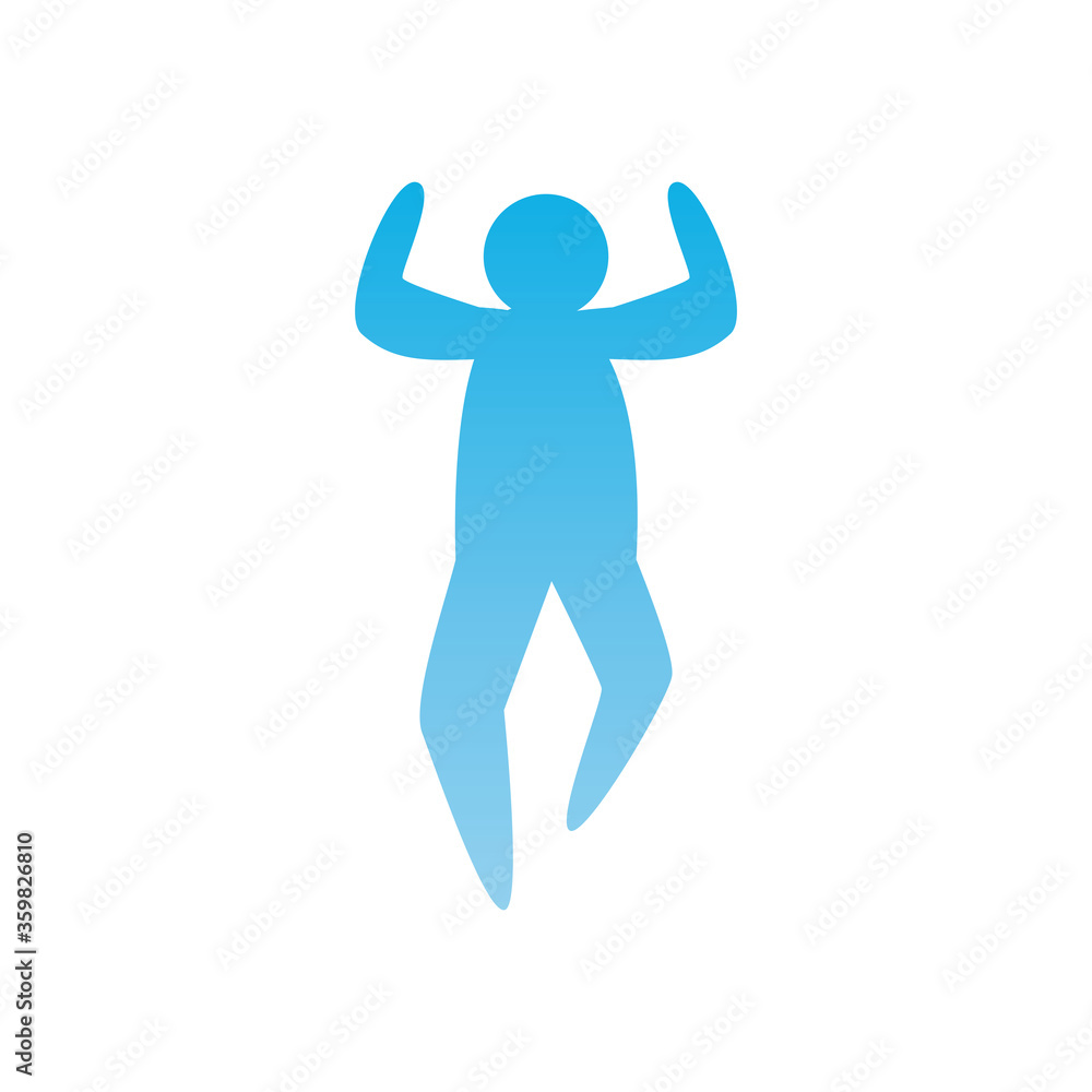Man avatar running gradient style icon vector design Man avatar running gradient style icon vector design