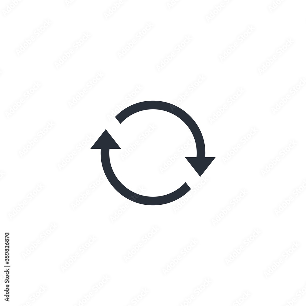 Arrows of circular motion. Turnover. Vector icon isolated on white background. Arrows of circular motion. Turnover. Vector icon isolated on white background.