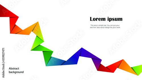 Modern abstract background with colorful folded paper in full HD size, vector template for your design work, presentation, website or others.