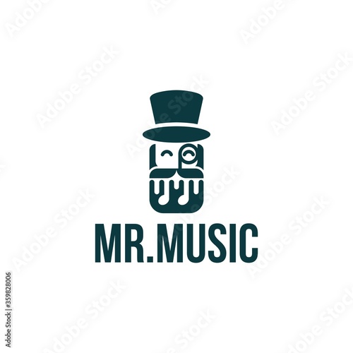 Mr.Music creative logo design. Mister music logo with a simple style.