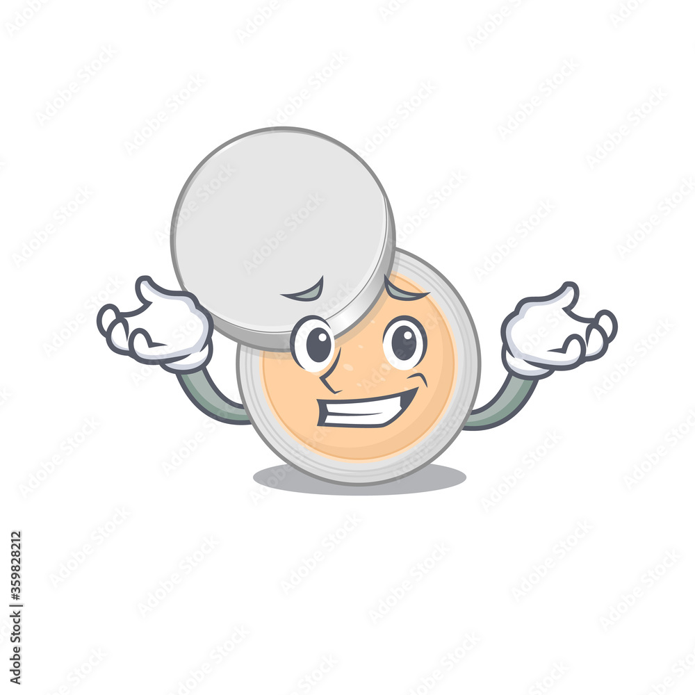 Φωτογραφία A sweet picture of grinning jar powder makeup caricature design style