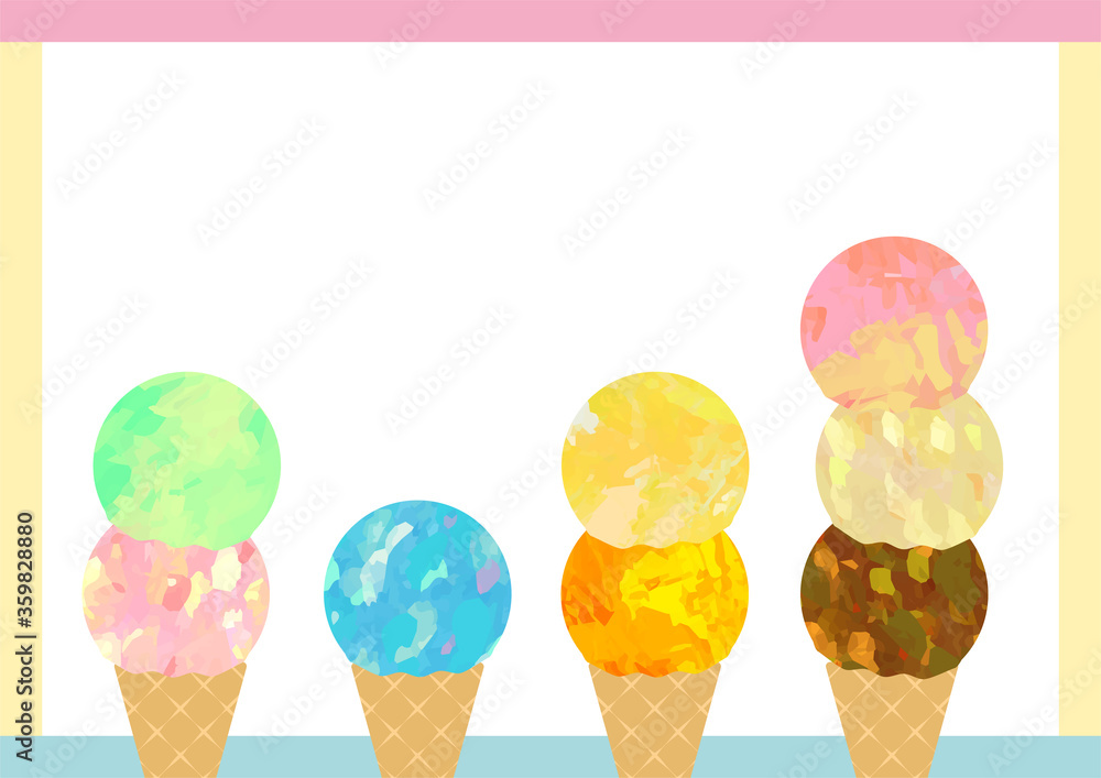 ベクター カラフルなアイスクリームのイラストフレーム Stock Vektorgrafik Adobe Stock ベクター カラフルなアイスクリームのイラストフレーム Stock Vektorgrafik Adobe Stock