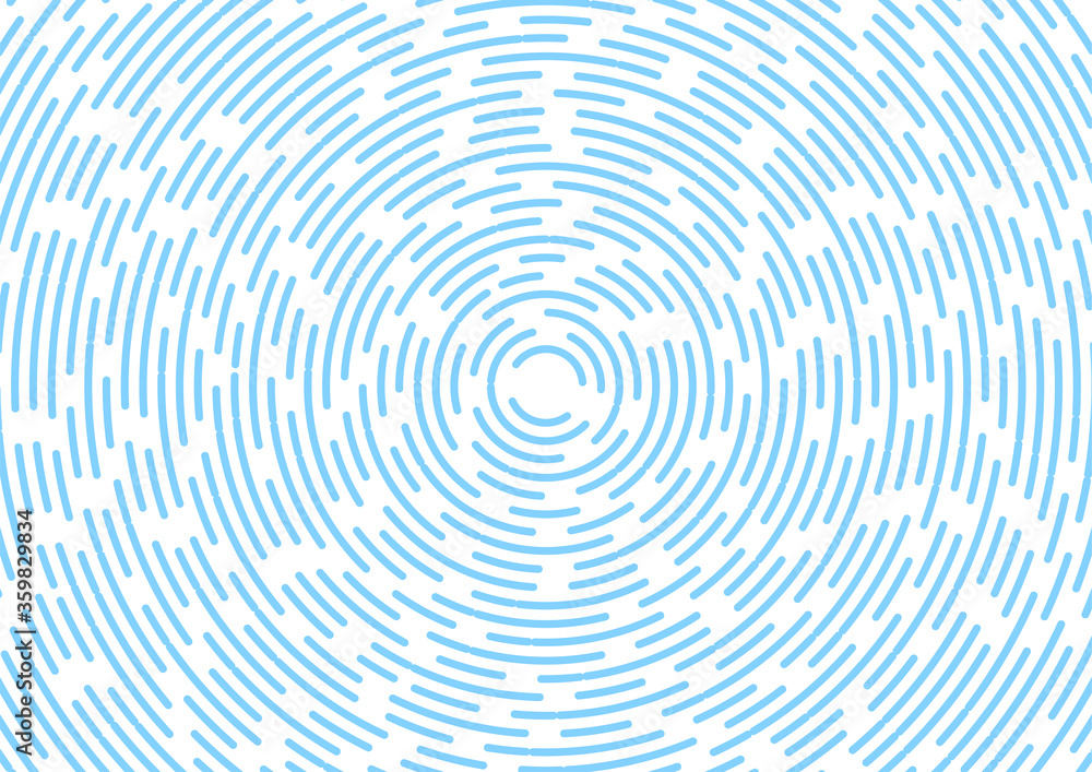 Light blue circular lines abstract retro background. Geometric vector design
