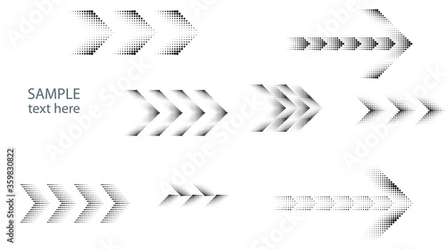 Abstract Hipster Linear halftone dots Background with arrow design elements . Vector 