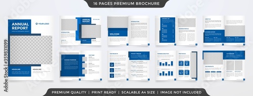 business brochure template with minimalist and simple infographic timeline use for business report and company profile