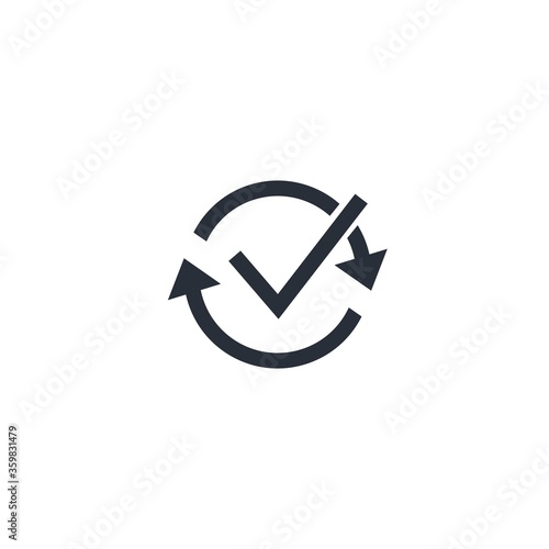 Process completed. Vector icon isolated on white background.
