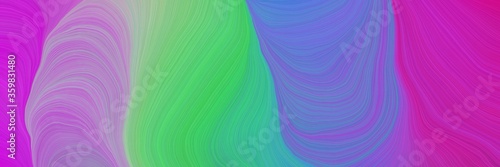 colorful vibrant creative waves graphic with modern waves background design with medium purple, pastel green and steel blue color