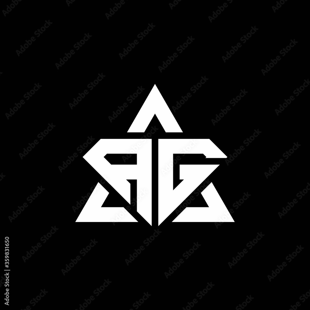 AG monogram logo with diamond shape and triangle outline AG monogram logo with diamond shape and triangle outline