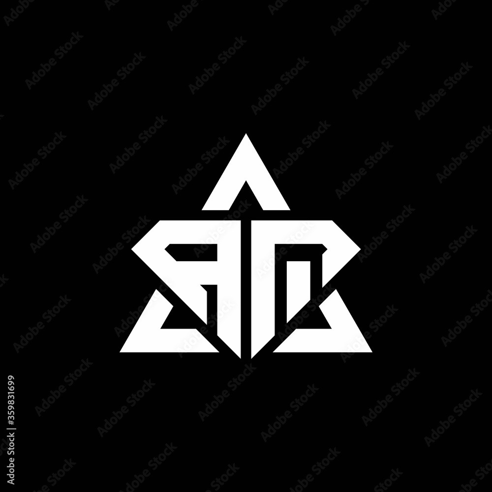 AQ monogram logo with diamond shape and triangle outline AQ monogram logo with diamond shape and triangle outline