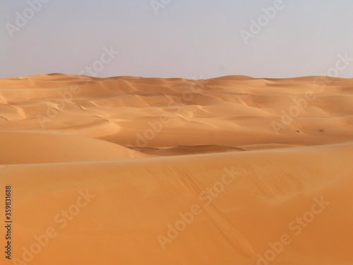 Libya. Desert landscape with sand dunes around the town of Sebha.