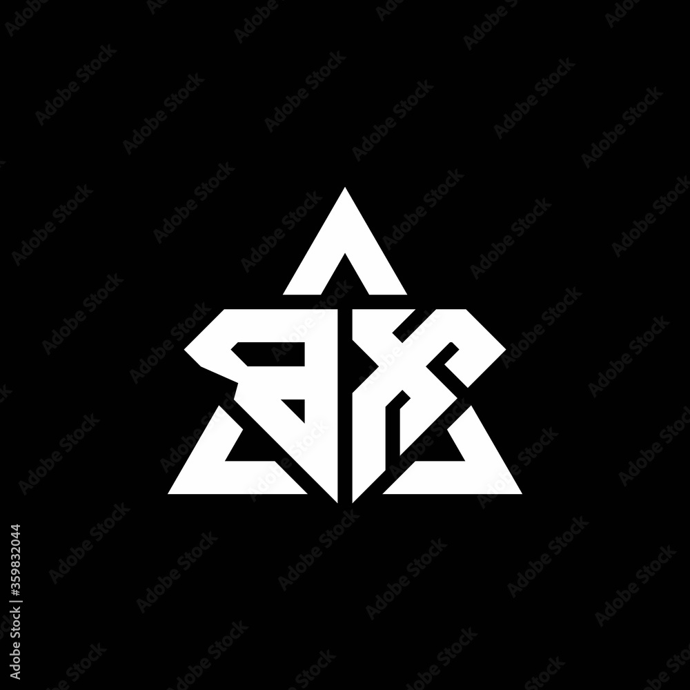 BX monogram logo with diamond shape and triangle outline BX monogram logo with diamond shape and triangle outline