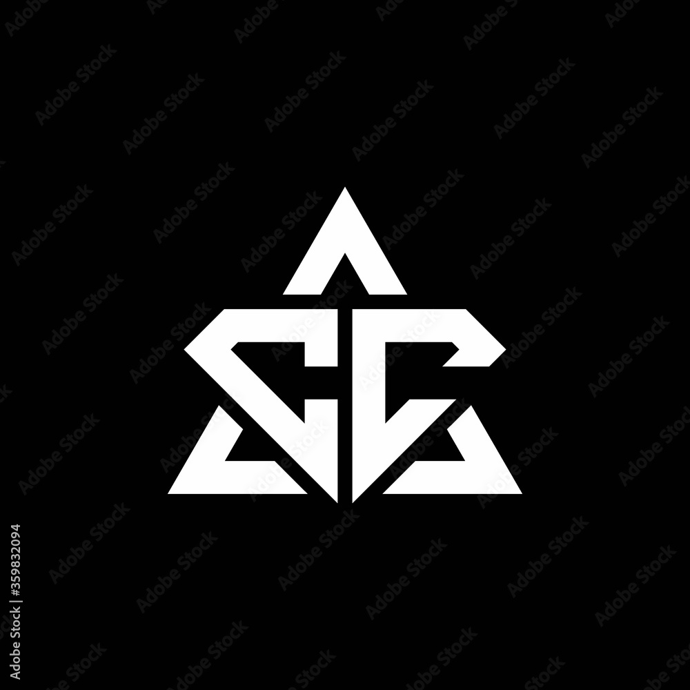 CC monogram logo with diamond shape and triangle outline CC monogram logo with diamond shape and triangle outline