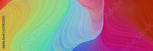 Wallpaper Mural colorful vibrant creative waves graphic with modern soft swirl waves background design with dark sea green, dark moderate pink and golden rod color Torontodigital.ca