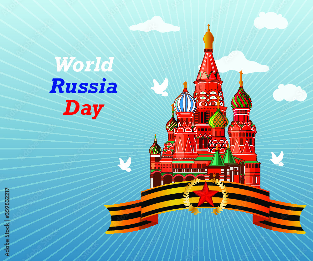 Vector illustration for Russia day. Russian monument art element. Very detailed vector art illustration.