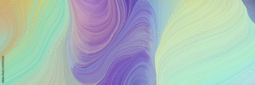 Obraz premium colorful vibrant artistic art design graphic with modern soft swirl waves background design with ash gray, pastel blue and slate blue color