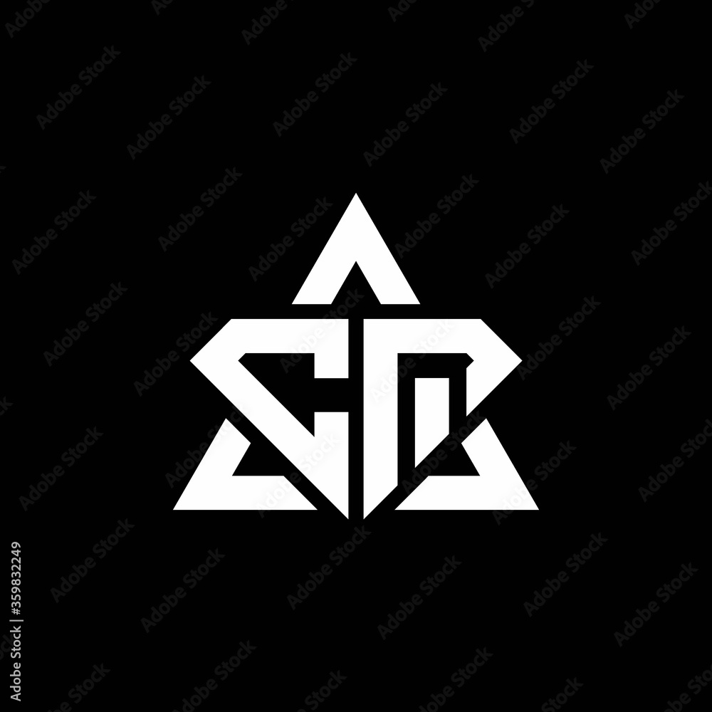 CQ monogram logo with diamond shape and triangle outline CQ monogram logo with diamond shape and triangle outline