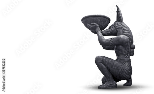 Obraz na plátně stone anubis statue isolated on white background