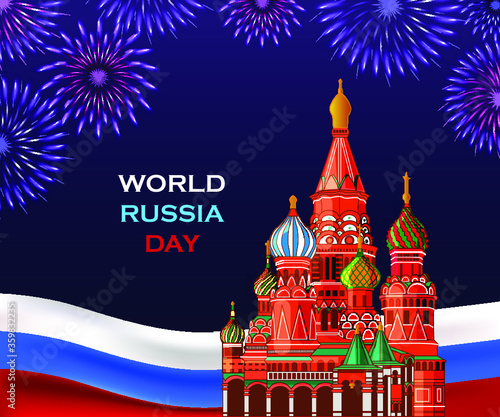 World Russia day. Trendy vector illustration. Very detailed illustration.