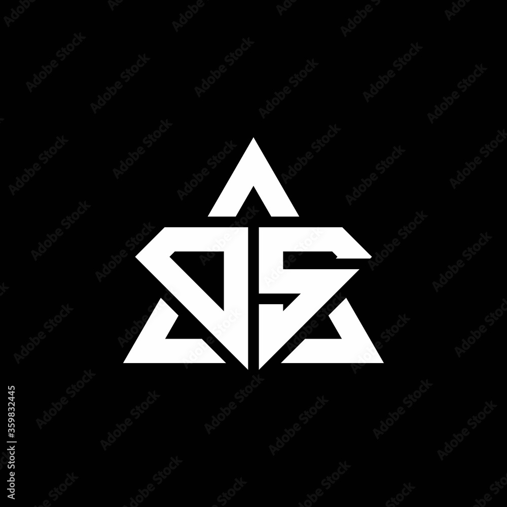 DS monogram logo with diamond shape and triangle outline DS monogram logo with diamond shape and triangle outline