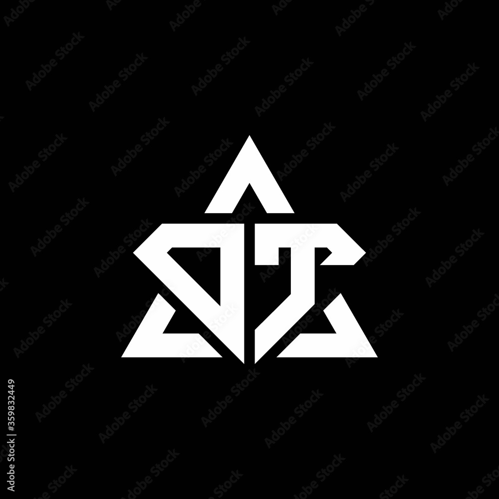 Triangles Dt DT monogram logo with diamond shape and triangle outline Stock Vector ...