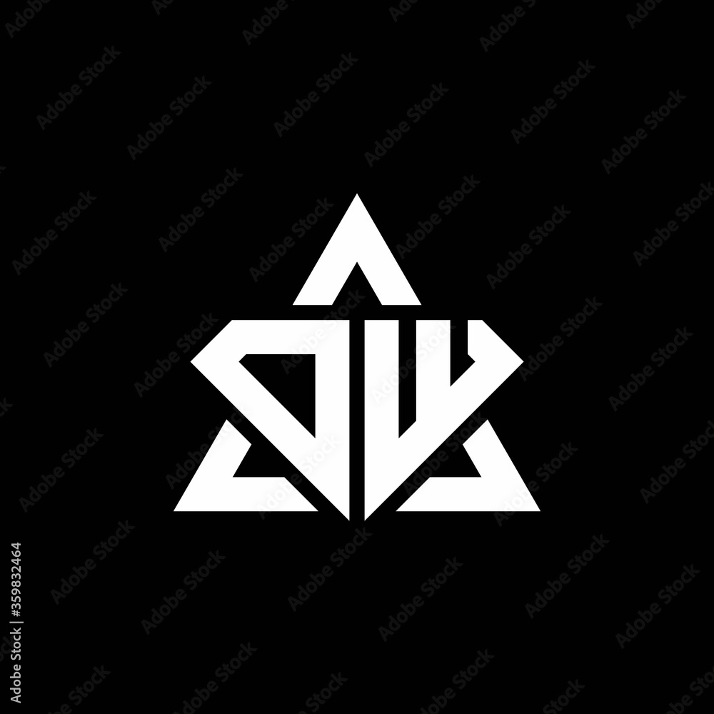 DW monogram logo with diamond shape and triangle outline DW monogram logo with diamond shape and triangle outline