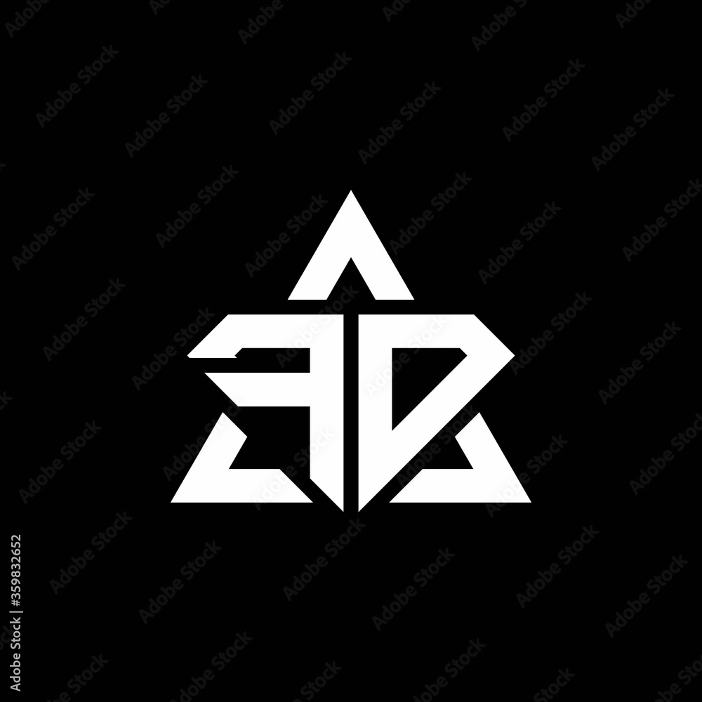 FD monogram logo with diamond shape and triangle outline FD monogram logo with diamond shape and triangle outline