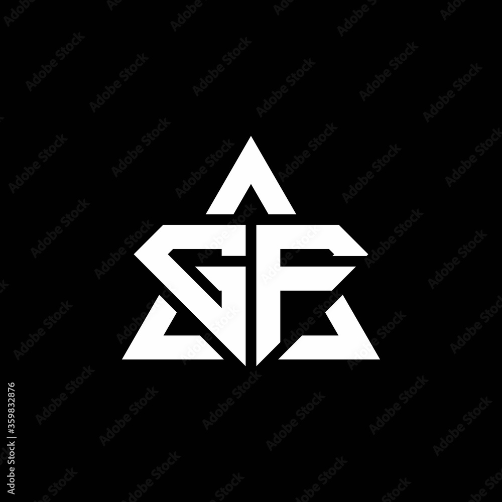 GF monogram logo with diamond shape and triangle outline GF monogram logo with diamond shape and triangle outline