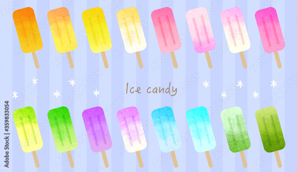 Ice Candy アイスキャンディーのイラスト Set Stock Vector Adobe Stock
