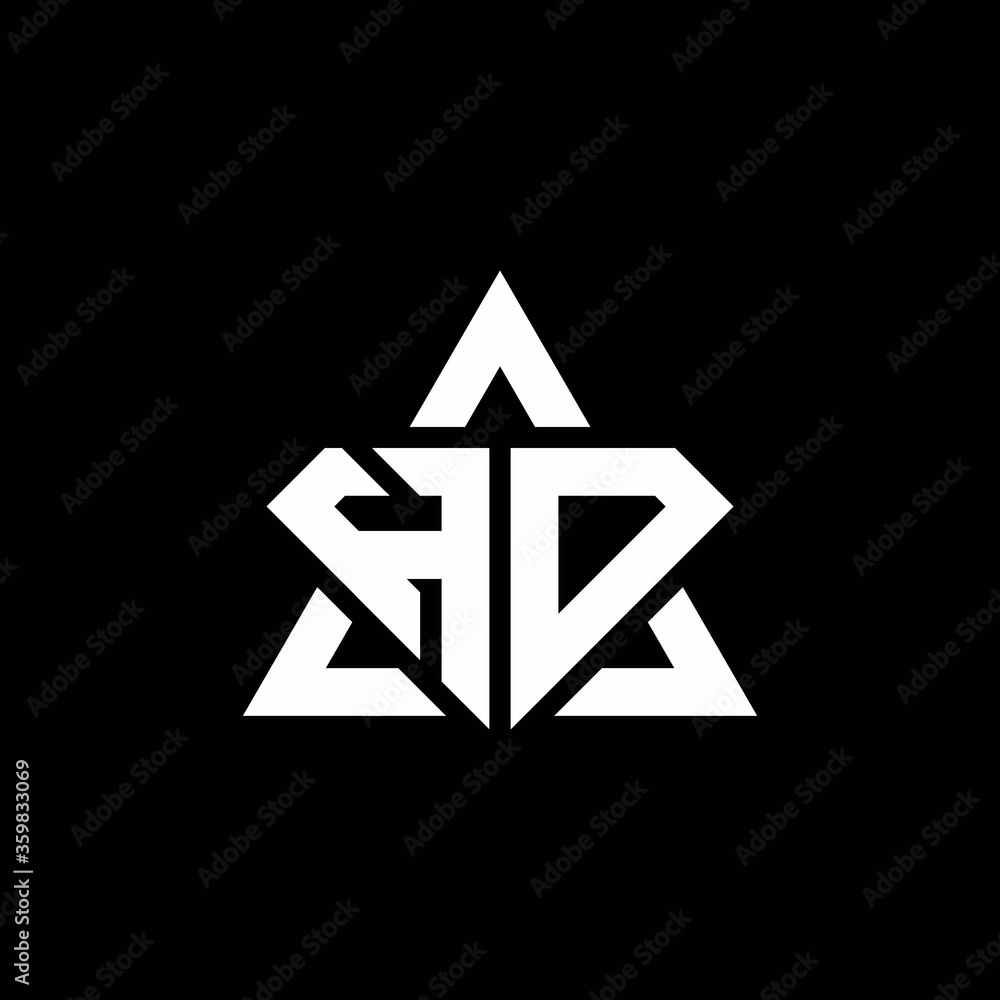 HD monogram logo with diamond shape and triangle outline HD monogram logo with diamond shape and triangle outline