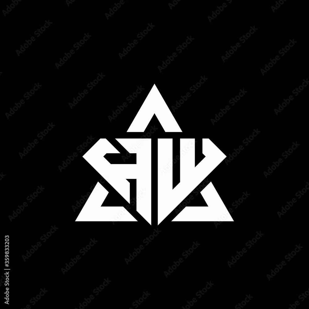 HW monogram logo with diamond shape and triangle outline HW monogram logo with diamond shape and triangle outline