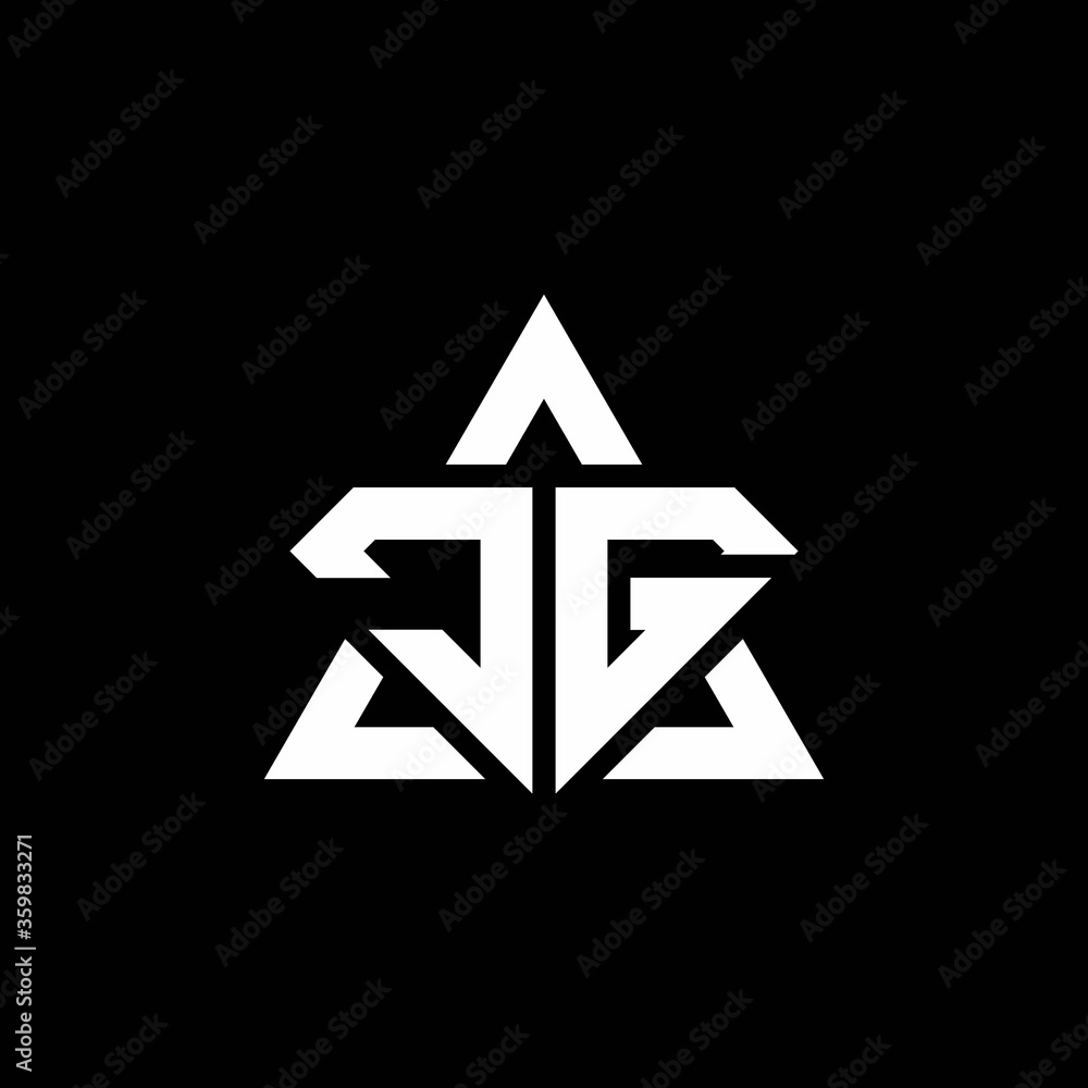 JG monogram logo with diamond shape and triangle outline JG monogram logo with diamond shape and triangle outline