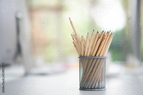  pencils in holder basket drawing equipment