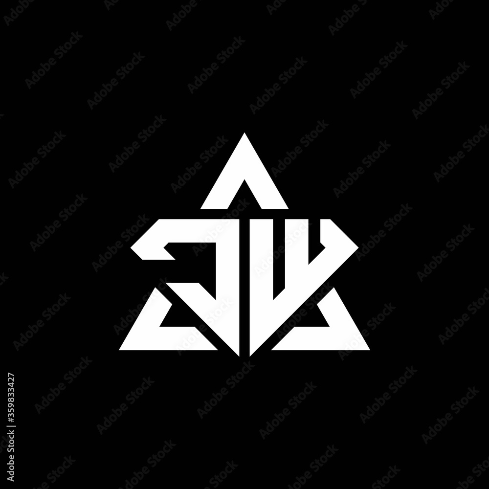 JW monogram logo with diamond shape and triangle outline JW monogram logo with diamond shape and triangle outline