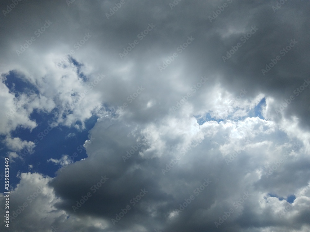 dramatic clouds and blue sky