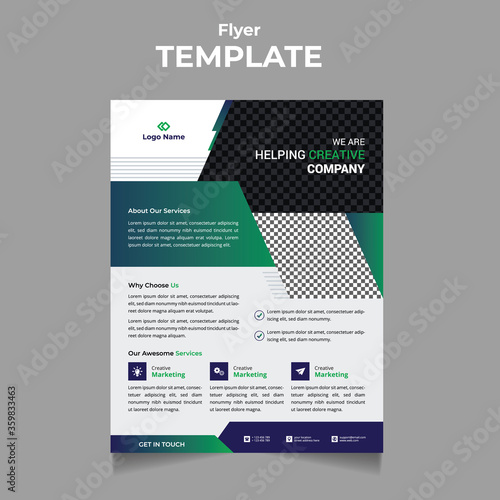 Modern Business Flyer Template | Creative Poster, Brochure Design Use for corporate, company, marketing, print, annual report and business presentations and Multi Purpose. - Vector illustration
