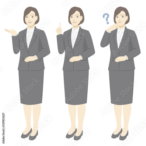 スーツ服の女性セット／全身