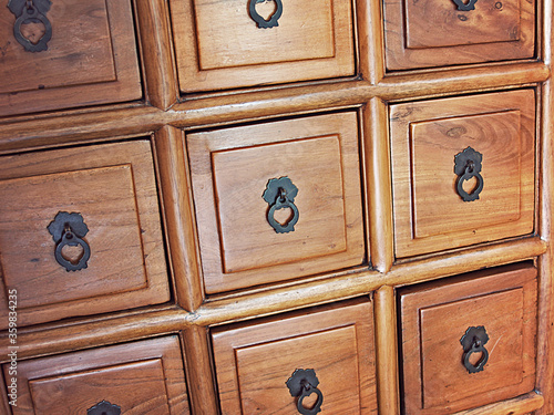 old antique wooden drawer photo