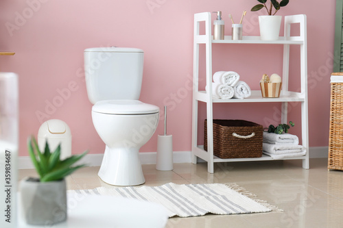 Interior of modern clean restroom