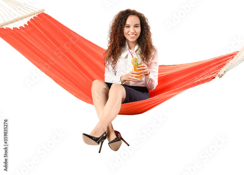 Young businesswoman with co...